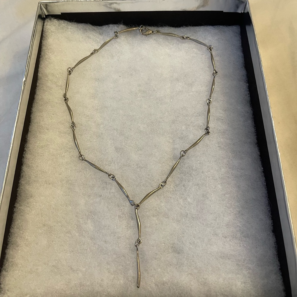 Silver Link Y-shaped Necklace